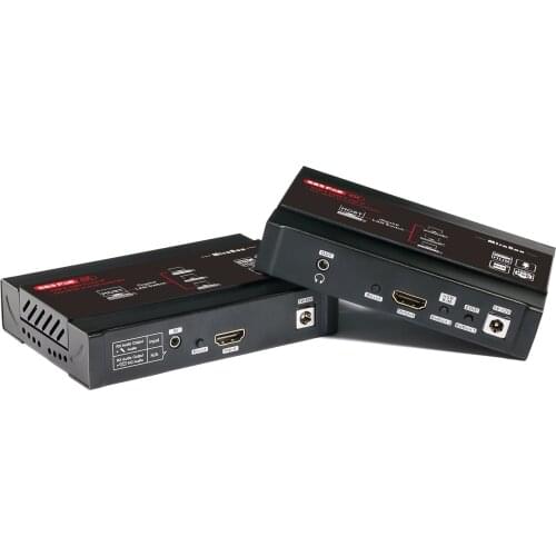 HDMI KVM Extender 4K@30Hz Over TCP IP support Gigabit PoE Network Switch with EDID and 4 port USB 2.0hub