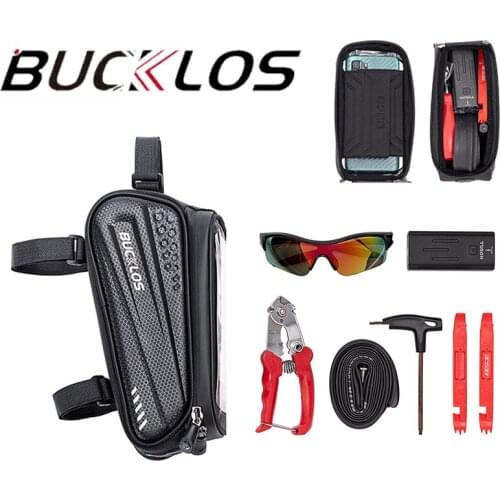 BUCKLOS Rainproof Bicycle Bag Frame Front Top Tube Cycling Bag Reflective 6.5in Phone Case Touchscreen Bag MTB Accessorie