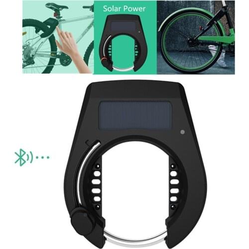 Bike Lock Bluetooth Smart Lock Anti Theft Alarm Keyless APP Control Solar Bicycle Lock Motorcycle Bicycle Locks for Cycling