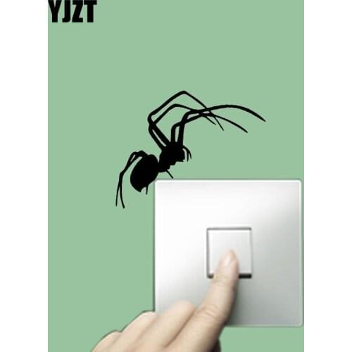 YJZT Wall Switch Stickers Spider Animals Black Vinyl Decals Decor Room Home Art 17SS0058