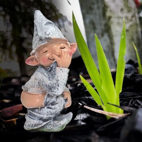 Funny Garden Dwarf Figurines Statue Naughty Garden Gnome White Beard Old Man Ornamental Crafts For Home Garden Decoration