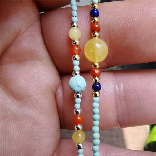 Ladies bracelet turquoise amber lapis lazuli agate natural jewelry