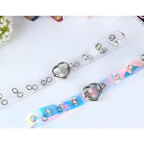 Women Waist Belt Laser Metal Buckle Casual Decoration Pin Transparent Fashion Lady Girls Waistband