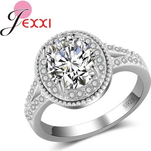 100% Solid 925 Sterling Silver Forever Love Luxury Finger Ring For Wedding Propose Original Design Engagment Women Jewelry