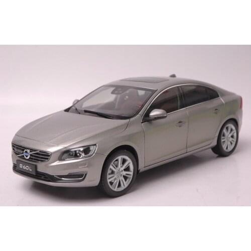 1:18 Diecast Model for Volvo S60L 2015 Gold Sedan Alloy Toy Car Miniature Collection Gifts S60