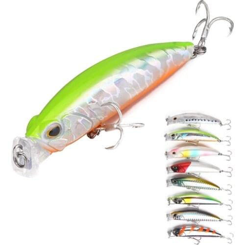 1pcs New Minnow Fishing Lure 8cm 10g Artificial Plastic Hard Bait Diving Crankbait Wobblers For Fishing Tackle Plastic Fish