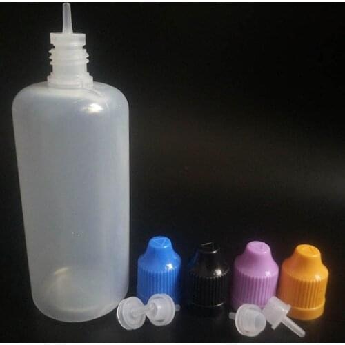 100ML PE Dropper Bottles With Colorful Caps and Long tips empty Essential Oil Eye Drops Bottles For E cig liquid 2000pcs