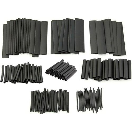 127pcs Black Glue Weatherproof Heat Shrink Sleeving Tubing Cable Tube Assortment Kit 2mm 3mm 4mm 6mm 8mm 10mm 14mm