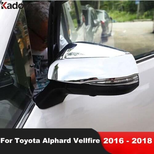 For Toyota Alphard Vellfire 2016 2017 2018 2019 ABS Chrome Side Door Rearview Mirror Cover Trim Side Wing Cap Car Styling 2pcs