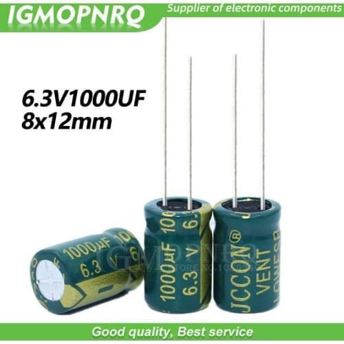 20PCS 6.3V1000UF 8*12mm igmopnrq Aluminum electrolytic capacitor high frequent low impedance 8x12mm