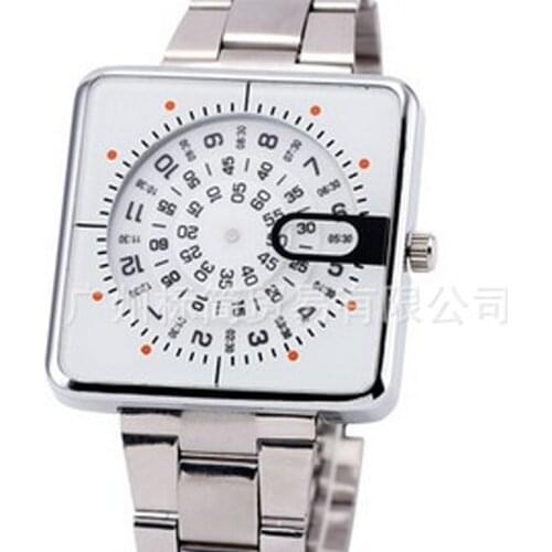 2019 Fashion Brand Square Dial Turntable Clocks Full Stainless Steel Band Men Sports Wirst Watch Casualreloj Relogio Masculino