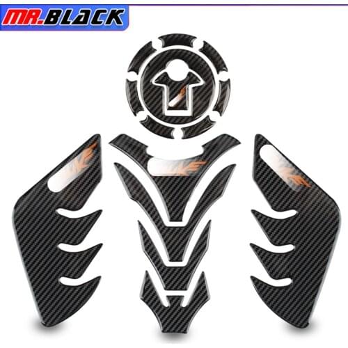Motorcycle 3D carbon fiber Gas Fuel Oil Tank Cap Cover Pad Protector Decals Sticker for KTM DUKE 390 200 790 13-14
