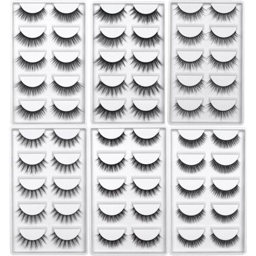 5Pairs Thick Faux 3D Mink Lashes Natural Long False Eyelashes Dramatic Fake Lashes Makeup Eyelash Extension maquiagem