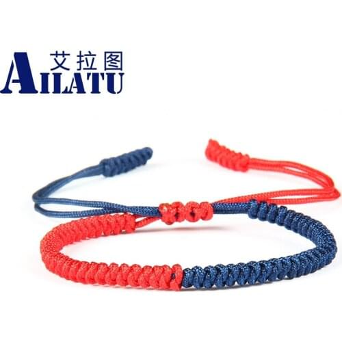 Ailatu Wholesale 10pcs/lot High Quality String Buddhist Lama Braided Knots Lucky Rope Bracelet Nice Gift for Couples