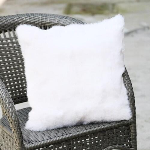 Free Shipping CX-D-05J Real Rabbit Fur Soft Sofa Cushion Cover Pillow Case