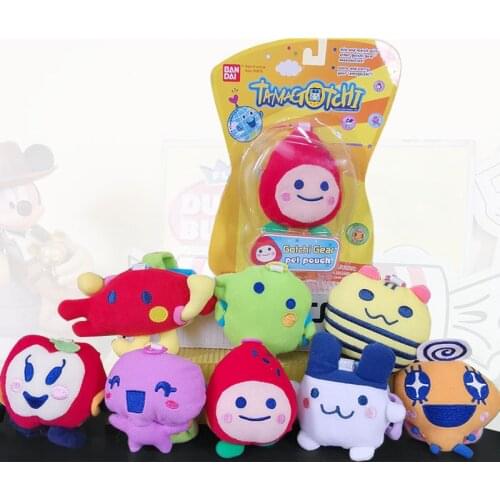 BANDAI Tamagotchi Keychain Cute Tamagotchi Pets Gotchi Gear Plush Dolls Cartoon Pendant Keyring Mini Pet Pouch Toys Kids Gifts