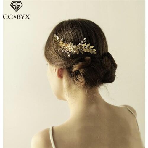 CC Hair Combs Hair Pins Fashion Leaf Flower Shape Wedding Hair Accessories For Bride Party Handmade Engagement Fine Jewelry O842