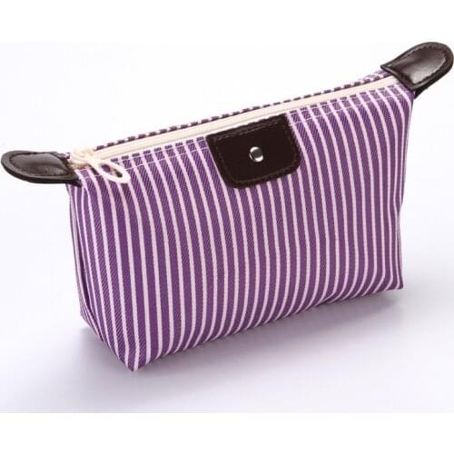 Outdoor ladies cosmetic bag mini striped cosmetic storage box travel business ladies cute waterproof cosmetic bag storage bag