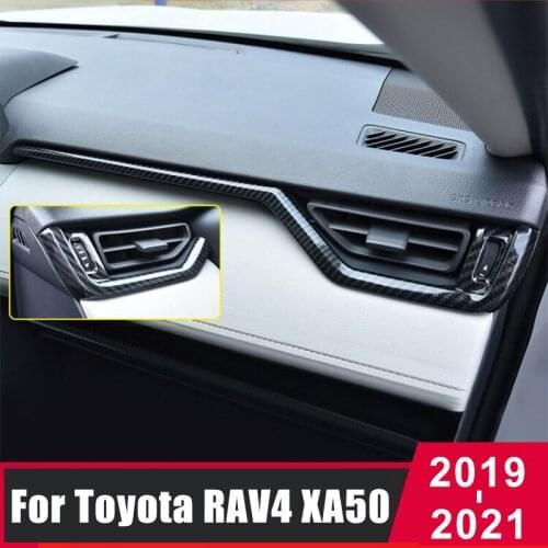 For Toyota RAV4 RAV 4 2019 2020 2021 XA50 ABS Car Central Control Air Conditioning Vent Outlet Trim Strip Cover Accessories