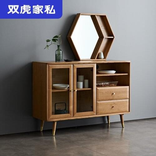 Double tiger furniture solid dining Nordic ash wood living room tea modern simple kitchen cabinet 19n1