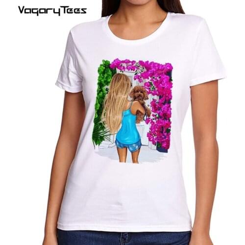 Hug your Dog tshirt Poodle Gift For Dog Owner Mothers Day T-Shirt Pet Lover tops Dog Lover Mommy Clothes Animal Lover Ladies Tee