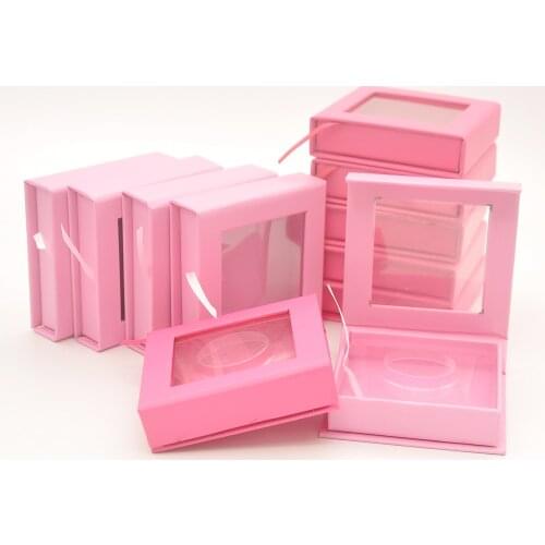 30/pack eyelash box lash boxes packaging customization logo wholesale faux cils 3d mink eyelashes square magnetic gift case pink