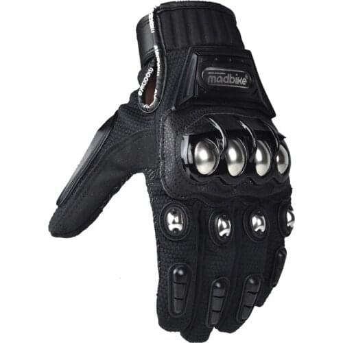 Motor Bike Gloves Full Finger Motorcycle Gloves Motocross Riding Gloves Stainless Steel Shell Protector Guantes Moto MAD10C
