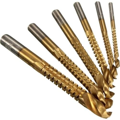 6 pcs HSS Milling Drills Set Wood Drill Bits Drill Set for Wood Metal K075