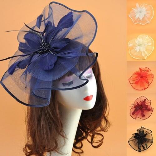 Cheap Tea Party Headwear Women Fascinator Hat Kentucky Derby Hat Cocktail Party Headband Hair Clip Hat Wedding Bridal Headdress