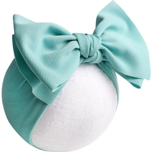 2019 New Large Knot Bow Headband For Girls Spring Big Hair Bow Elastic Hair Bands Kids Solid Turban Head Wrap Hair Accessories