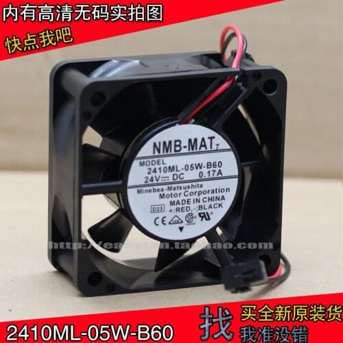 NEW NMB-MAT Minebea 2410ML-05W-B60 6025 24V 0.17A 6CM ABB Frequency converter cooling fan