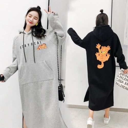 New Autumn Winter Women Sweatshirt Cartoon Printed Long Hooded Pullover Tops Loose Plus Size Harajuku Hoodies Womens Clothing