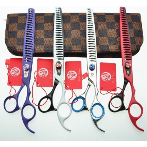 Pets Scissors 641# 8'' 22cm Brand Purple Dragon Hairdressing Scissors 440C Barbers Cats Dogs Pets Thinning Scissors Hair Shears
