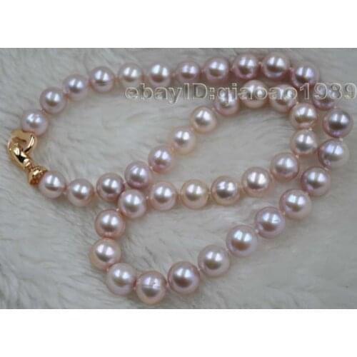 AA 45cm long 9.5-10mm purple freshwater pearl necklace