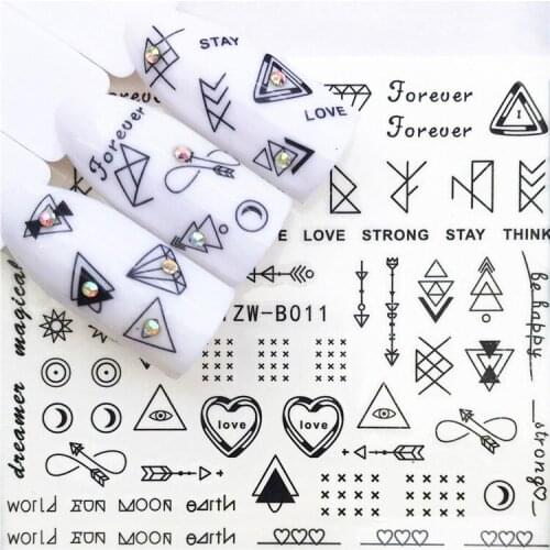 5 pcs Skull Halloween Plant Nail Sticker Water Decals Nail Glitter Flower Cat Butterfly Transfer Nail Art Decoration m3b9