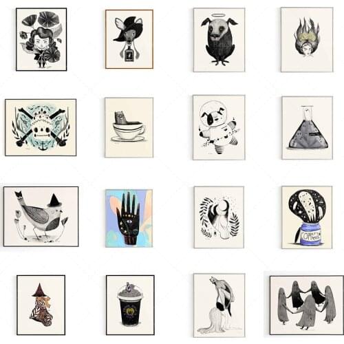 Impression candlestick elf deer witch print poster poster poster print print Nordic modern living room home furnishing decoratio