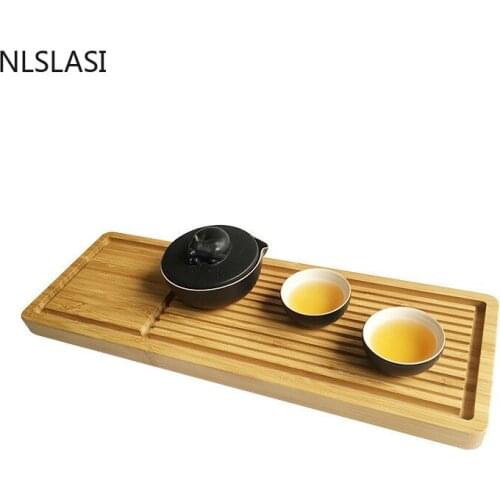 Simple bamboo dry foam tea tray household rectangular small tea tray Chinese bamboo tea tray small tea table tea tray