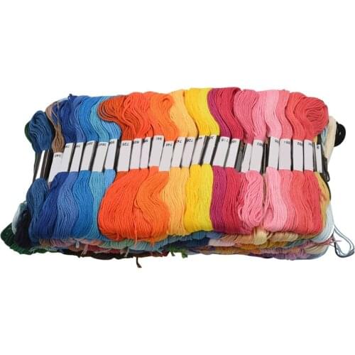 Rainbow Color Embroidery Thread Cross Stitch Threads Bracelets Floss Crafts Floss 200 Skeins Per Pack