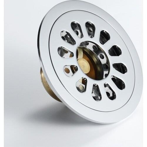 10cm Euro Floor Drains Chrome Brass Shower Floor Drain Bathroom Deodorant Euro roundness Floor Drain Strainer Cover Grate Waste