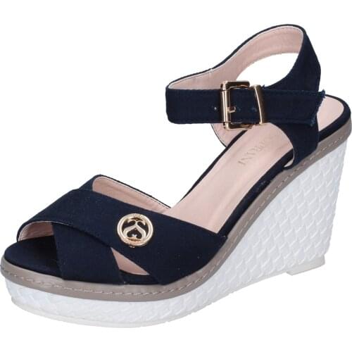 SOLO SOPRANI sandals woman blue fabric