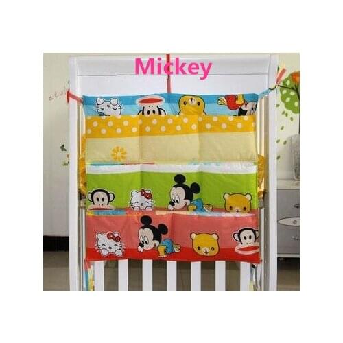 Promotion crib diaper bag multilayer cotton bed pouch Bag lovely baby bed storage bags,62*52cm