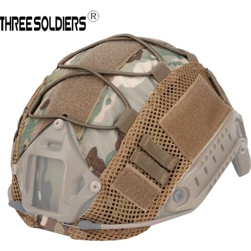 Three soldiers Tactical Multicam Helmet Cover for Ops-Core FAST PJ Helmet Paintball Wargame Gear Ballistic Helmet cover