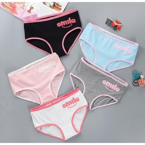 10Pc/Lot Girls Cotton Briefs Panties Teenage Underwear Puberty 8-14Years