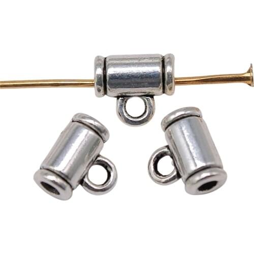 WYSIWYG 20pcs 8x7x4mm Beads Bails For Jewelry Making Pendant Beads Bails Antique Silver Color Charm Clip Clasp Bail Beads Spacer