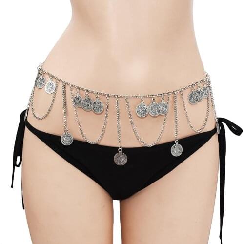 2020 New Bohemian Vintage Gold And Color Coin Tassel Pendant Belt Waist Chain Dance Chain For Woman Jewelry Accessory Gift