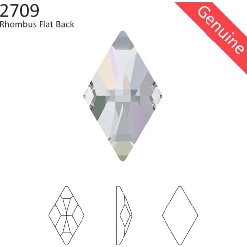 1 piece) 100% Original Crystals from Swarovski 2709 Rhombus flat back no hotfix rhinestone for nail art DIY jewelry decorate