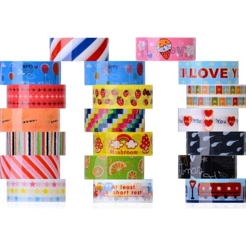 10pcs Cute Cartoon Adhesive Tapes Decorative Washi Tape DIY Craft Tool 1.5cm*3m For Pasting Decorative Photo Albums And Notebook
