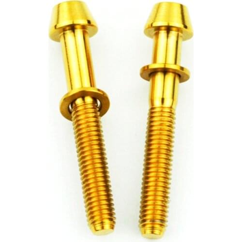 2pcs Ti Titanium Bolts with Ti Shim Spacer M5 x 35 For MTB ROAD BIKE Stem Front Cap Garmin Bryton Compuer Mount Bilcycle Screws