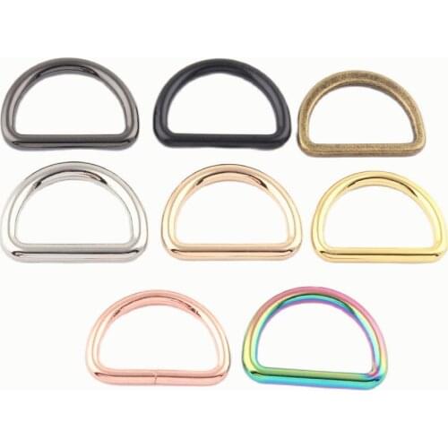 25mm Rainbow D Rings slide adjuster buckle,Metal D ring Belt strap Buckle,bag purse webbing clasp Handbag leather Hardware 10pcs