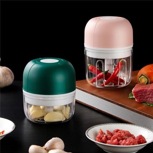 250/100ML Wireless Electric Mini Garlic Crusher Garlic Press Vegetable Chili Meat Spices Chopper Garlic CutterMasher KitchenTool